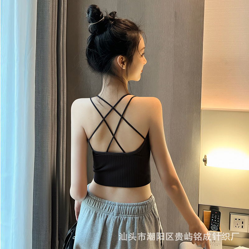 이너 뷰티 백 브라 원피스 베이스 스몰 캐미솔 여성용 튜브 탑 여름 겉옷 인터넷 연예인 독특한 시크 탑