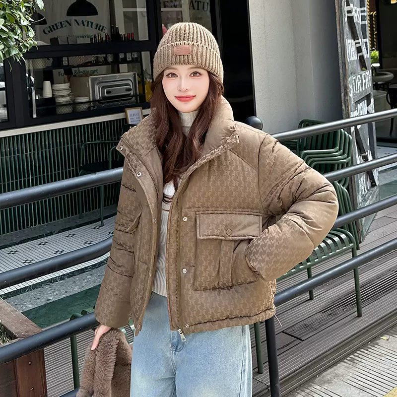 2025连帽羽绒棉衣棉服女装新短款冬季韩版大码加厚立领棉袄外套潮