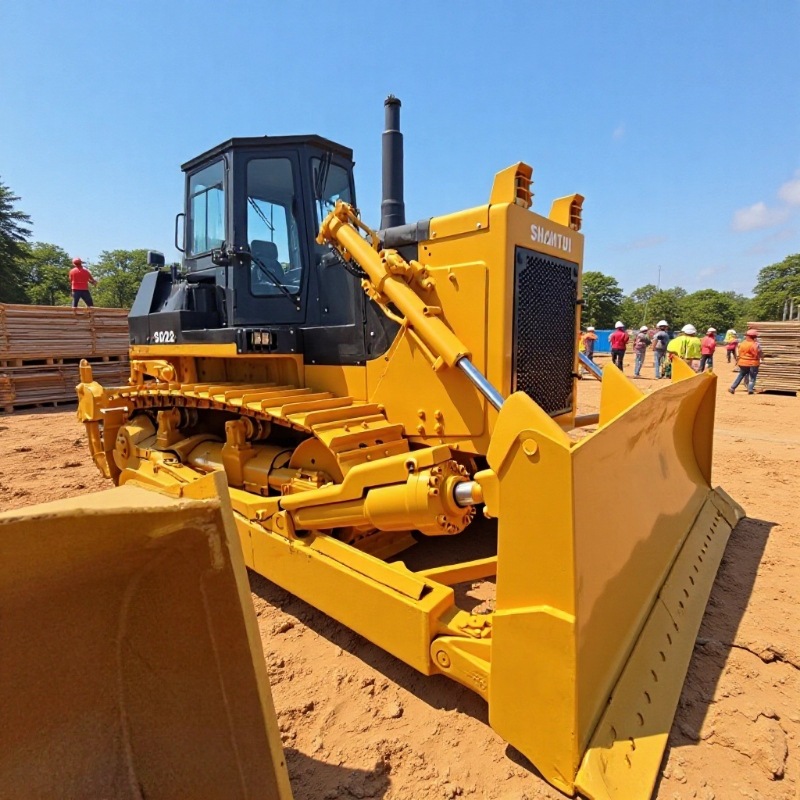 SHANTUI montaña empujador SD22 bulldozer carbón diesel rastreo multifuncional máquina de remoción de nieve sitio de construcción video