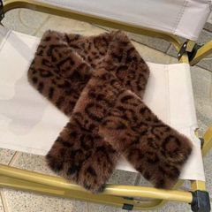 新しいレトロヒョウ柄ぬいぐるみスカーフ女性の冬多用途ファッション暖かい模造毛皮肥厚スカーフ毛皮の襟中国風