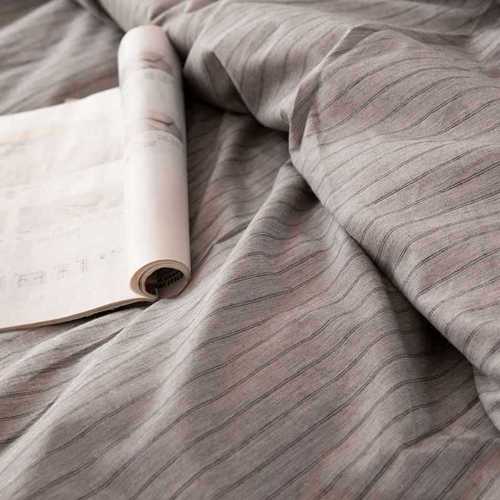 VHM7VHM7秋季新品 加厚色织磨毛简约条纹被套单件200*230日式床单