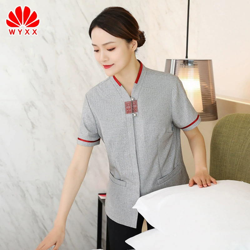 Одежда для уборки Летняя одежда с короткими рукавами Очиститель рабочей одежды в гостиничном номере Тетушка Костюм для уборки имущества Мужчины и женщины