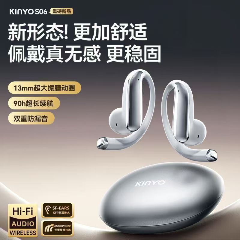 New S06 Bluetooth Headset Ear-Mounted Wireless Ai Intelligent Translation Open Semi-In-Ear Air Bone Conduction Headset New S06 Bluetooth Headset Ear-Mounted Wireless Ai Intelligent Translation Open Semi-In-Ear Air Bone Conduction Headset