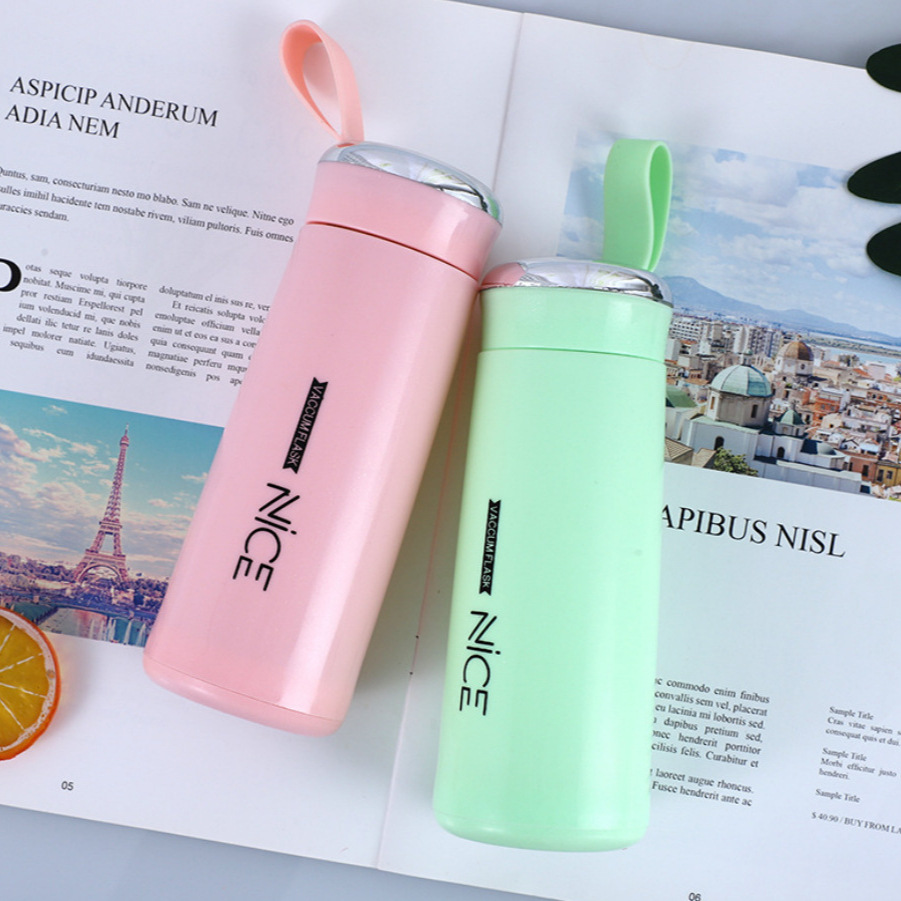 Creativo aislado de doble capa ness taza de vidrio piso empuje estudiante taza portátil regalo de vacaciones taza de publicidad impresa LOGO