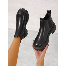 K 10891 Plus size chunky heel boots ����ָ���ѥ�羳����