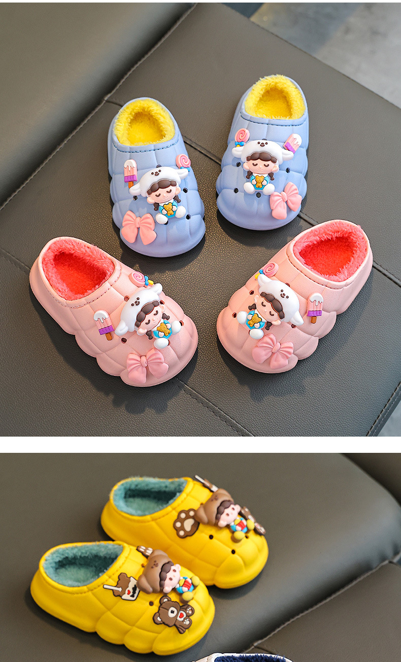Bambini in inverno, ragazzi e ragazze, caldi neonati di peluche di età compresa tra 1 e 3 anni, borse per bambini impermeabili e pantofole di cotone_voghion.com
