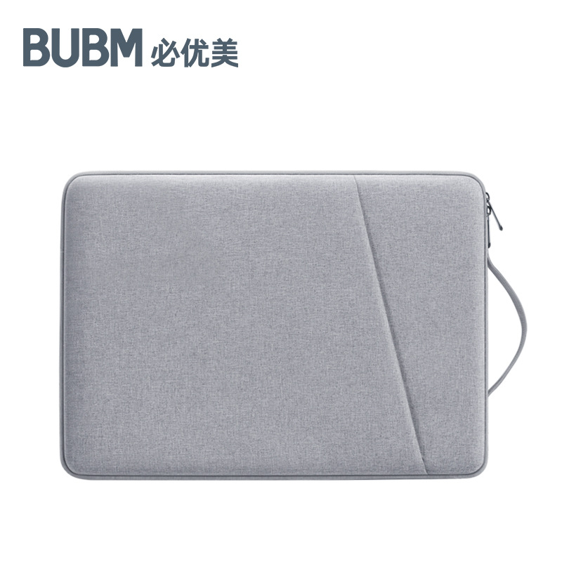 BUBM bolsa de forro portátil simple de color sólido resistente a los arañazos impermeable forrado de lana resistente al desgaste bolsa de forro de computadora de 14 pulgadas
