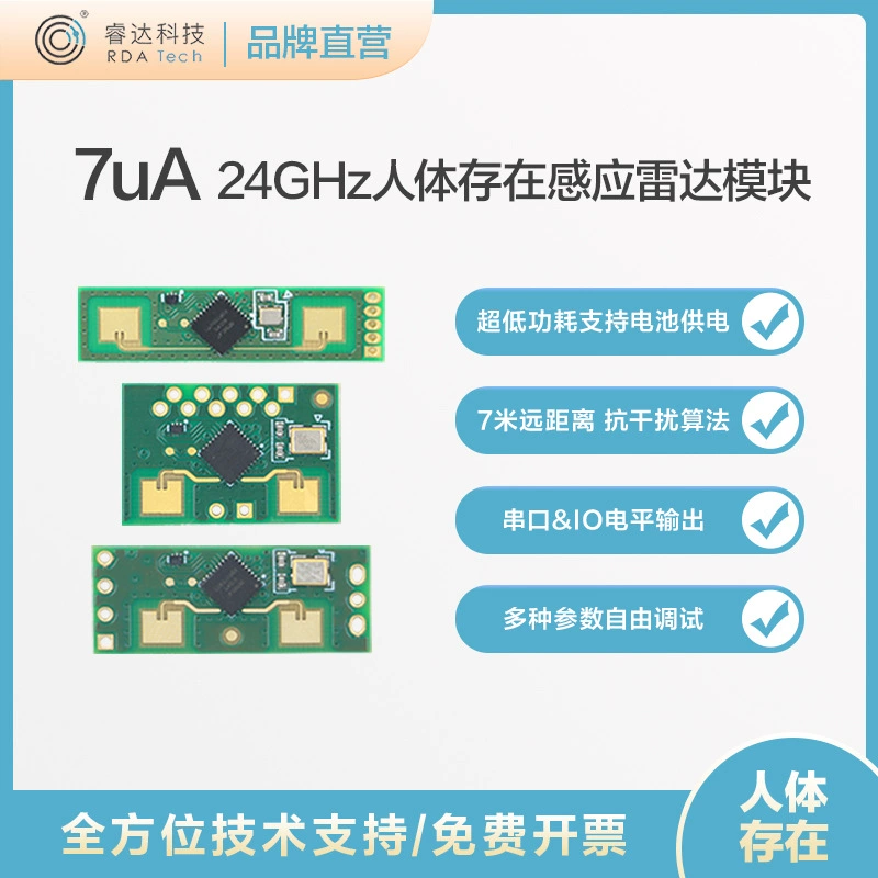 Ruida Technology Низкое энергопотребление 24 ГГц датчик присутствия человека USRR235L миллиметровая волна радиолокационный модуль