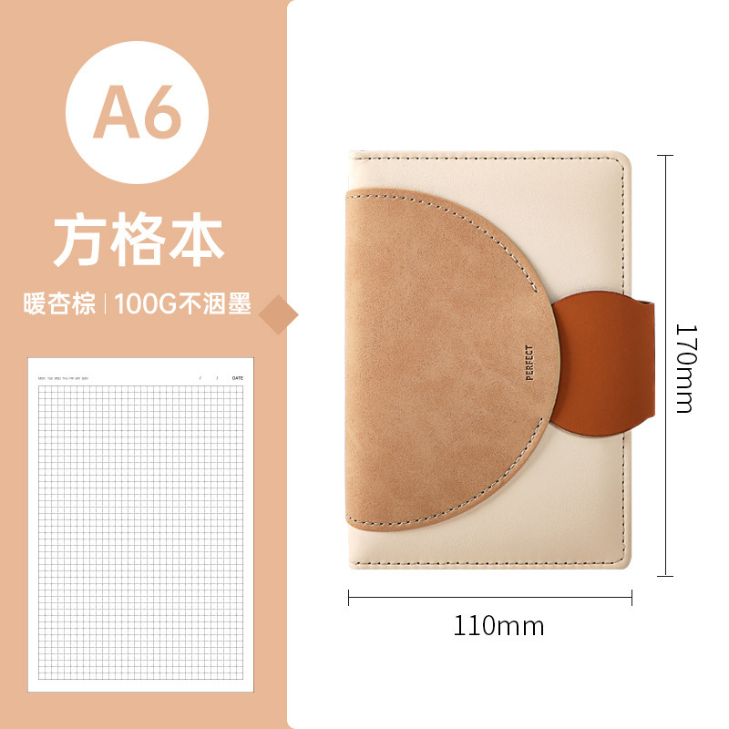 A5 cuaderno de negocios personalizado logotipo de alto valor cosmético agujero redondo cuaderno cuaderno de mano cuaderno horizontal al por mayor