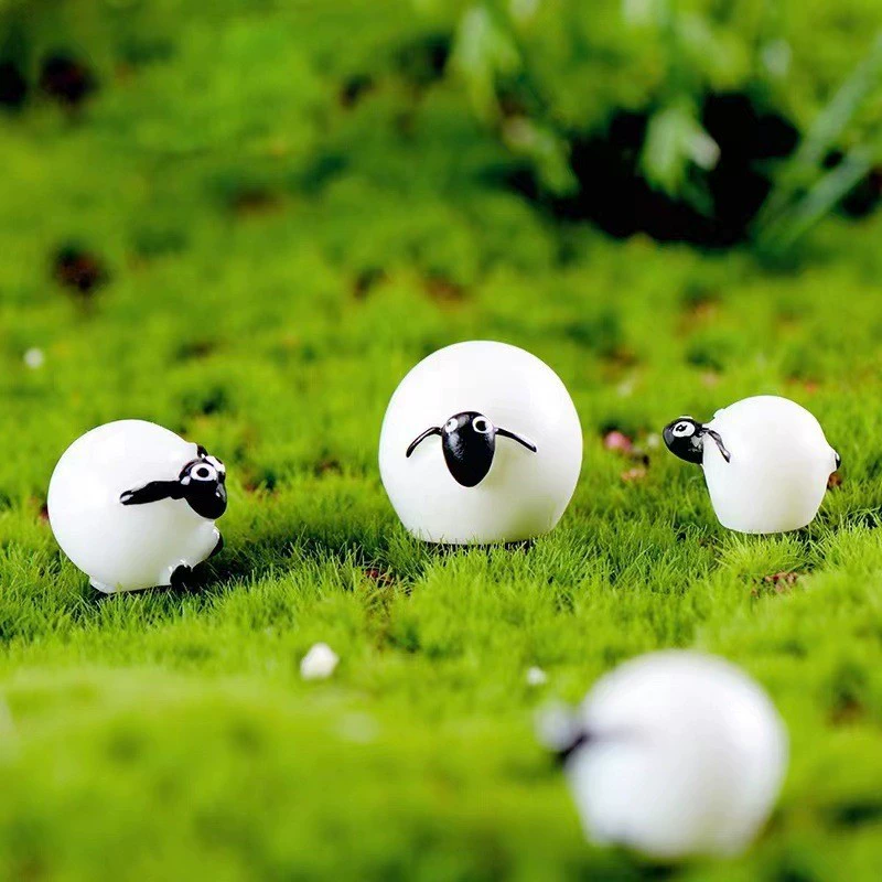 Micro landscape animal couple ornaments succulent bonsai mini resin craft sheep lamb DIY material wholesale