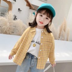 女童襯衫外套春秋新款中小童格子襯衣兒童洋氣寶寶長袖薄款外穿潮