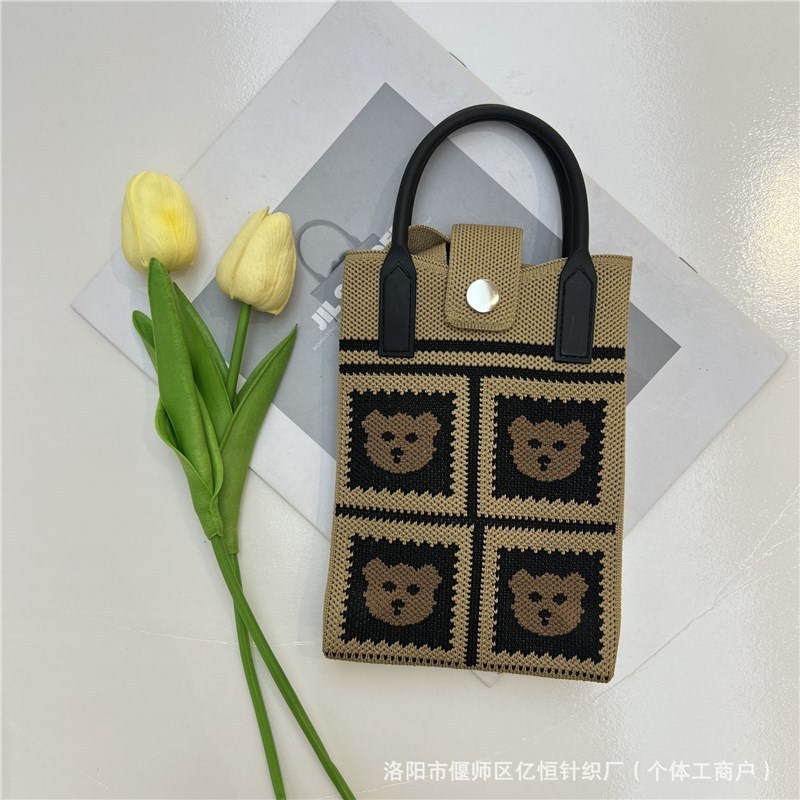 新款卡皮巴拉针织手机包时尚潮流百搭卡通可爱单肩包手拎斜挎包包|undefined