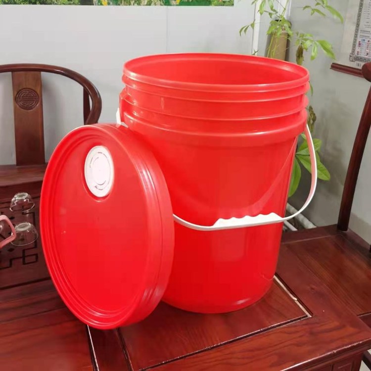 红色20L加厚美式桶20KGpp塑料桶化工油漆油墨涂料广口桶颜色可定