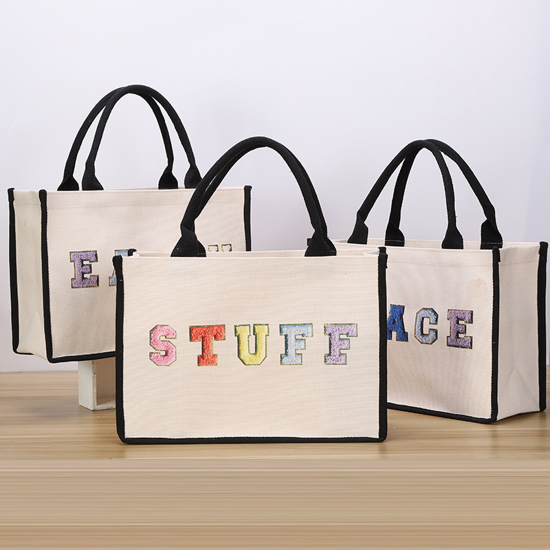 Women's Cute Letter Canvas Shopping Bags display picture 1