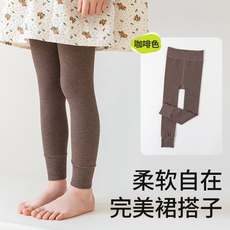 批发春秋款外穿棉竖条纹高弹抗起球儿童连裤袜九分踩脚女童打底裤|undefined