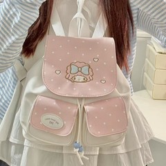 新しい韓国ニッチインスタイルバックパック巾着刺繍ラムバックパックカレッジスタイルカジュアルスクールバッグトレンディ