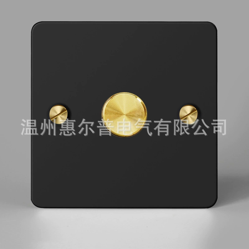 Mounted black retro switch key, light panel stainless steel
