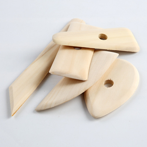 Ceramic tools wooden skeleton knife 5-piece set clay drawing scraper wooden knife handmade clay sculpture making tools