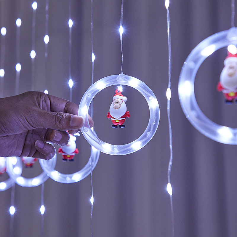 スポットledクリスマス願い事ボールカーテンライトショーウインドー祭り雪だるまクリスマスツリーledリングカーテンライト|undefined