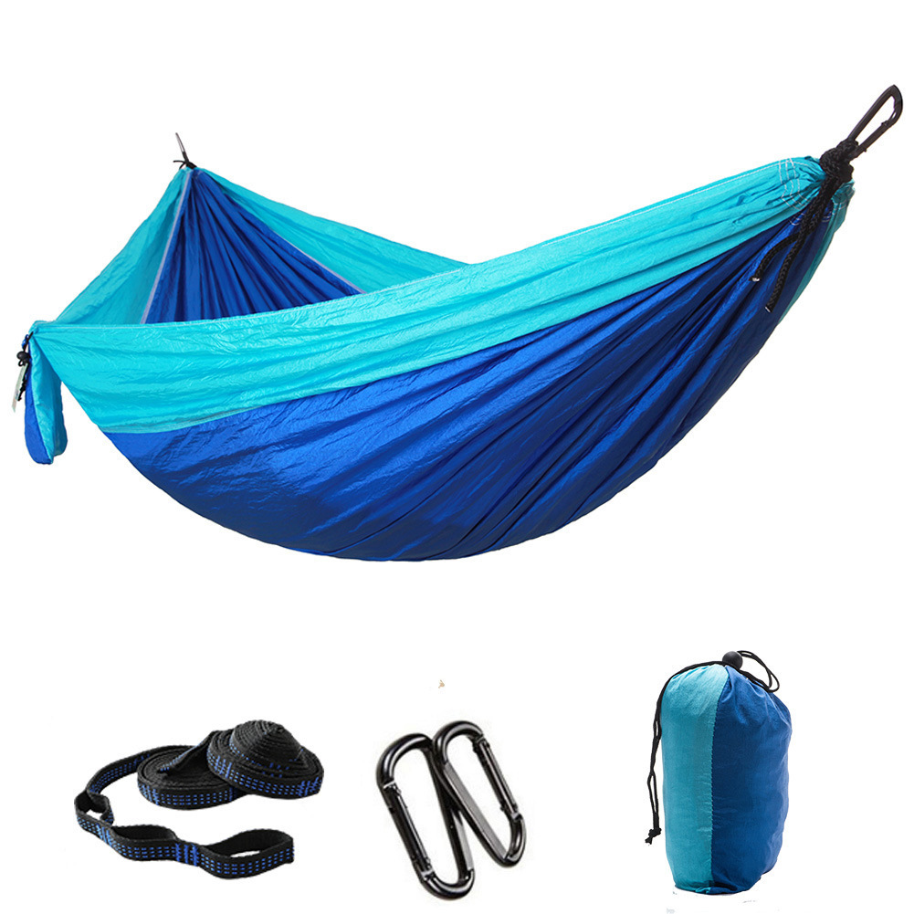 Venta directa de fábrica al aire libre individual doble paracaídas tela hamaca a juego nailon swing ancho hamaca de ocio interior image 16