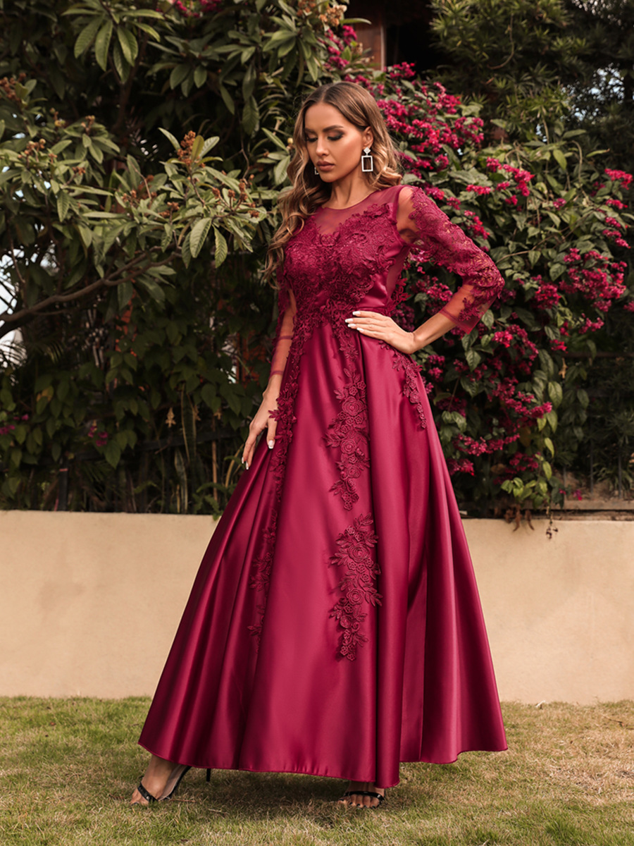 2022 nueva ropa de mujer de comercio exterior europeo y americano independiente soporte encaje gran swing sexy vestido largo trailing banquete vestido de noche nuevo image 4