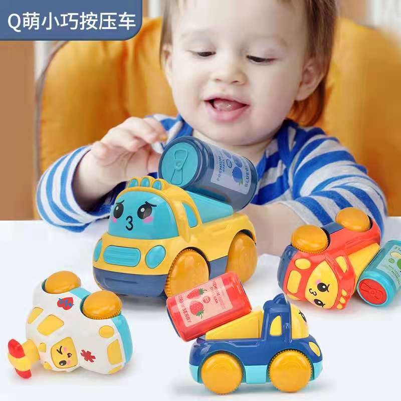儿童按压小汽车男孩惯性回力车1-3岁宝宝益智玩具女孩耐摔消防车