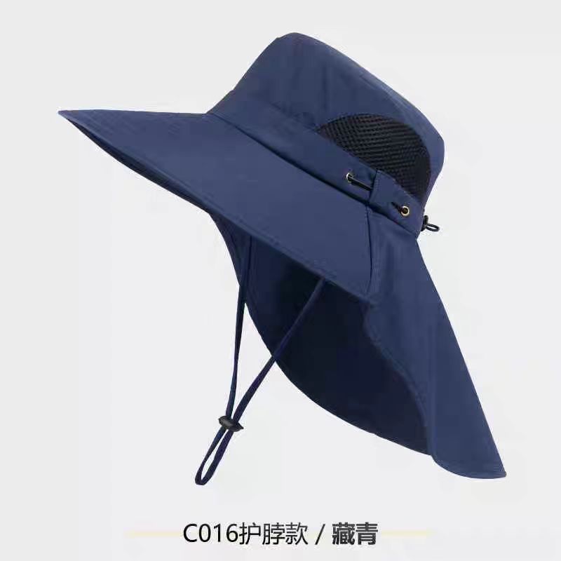 Sombrero de pescador Sombrero de sombra anti-ultravioleta de verano Sombrero de protección facial de pesca y protector de cuello para hombre Sombrero de protección solar de ala grande