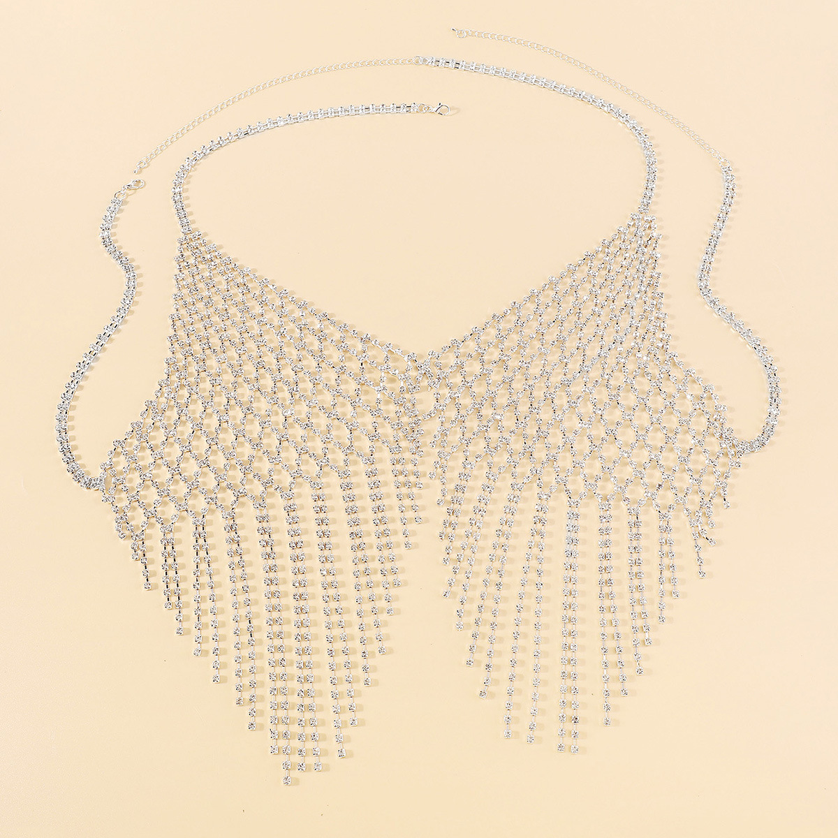 hot accessories nightclub shiny tassel chest chain mesh fashion body chain beach sexy accessories_voghion.com