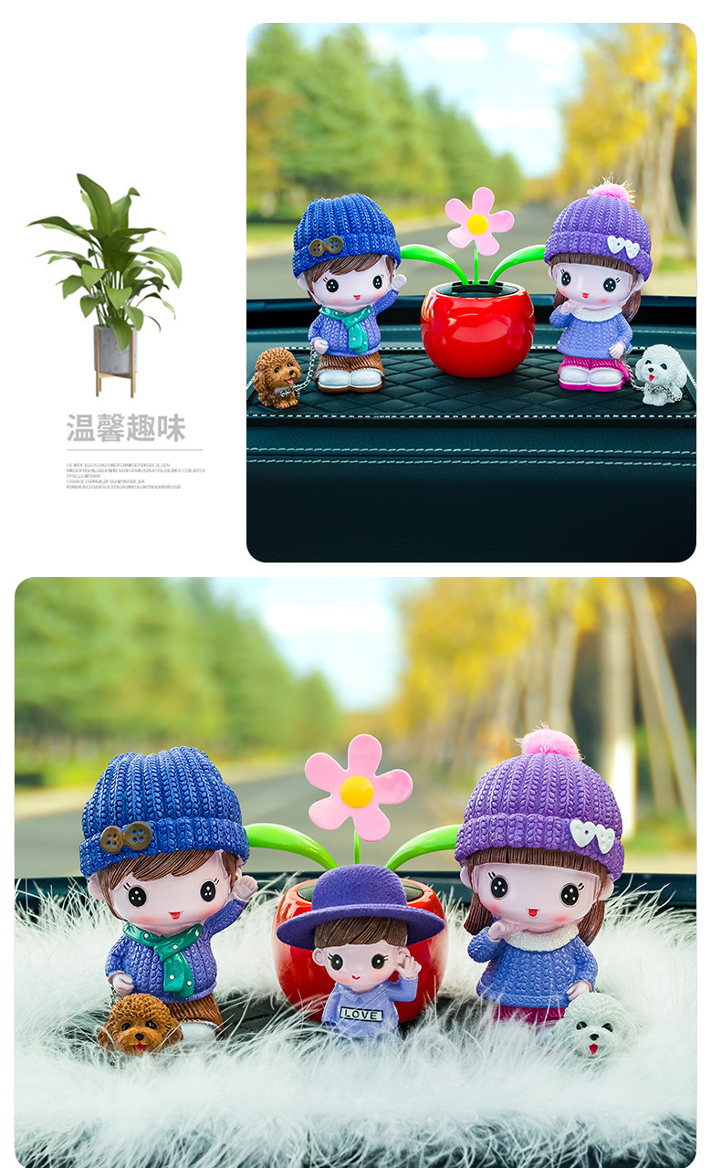 Family Portrait Doll Car Decoration Creative Cute Male and Female Car Supplies Couple Doll Car Interior Car Ornaments