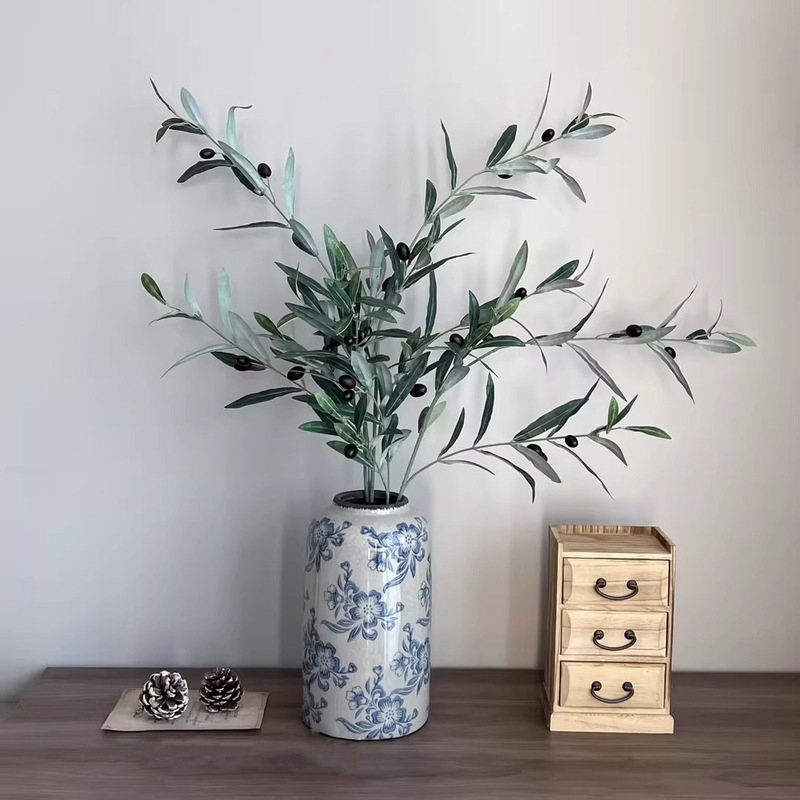 仿真花橄榄枝仿真绿植带果假花客厅摆设假树枝家居装饰婚庆插花|undefined