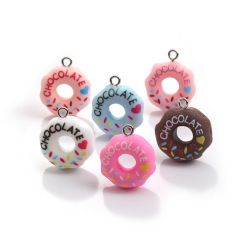 卸売り甘いファッションアクリルドーナツストラップDIY樹脂アクセサリー部品
