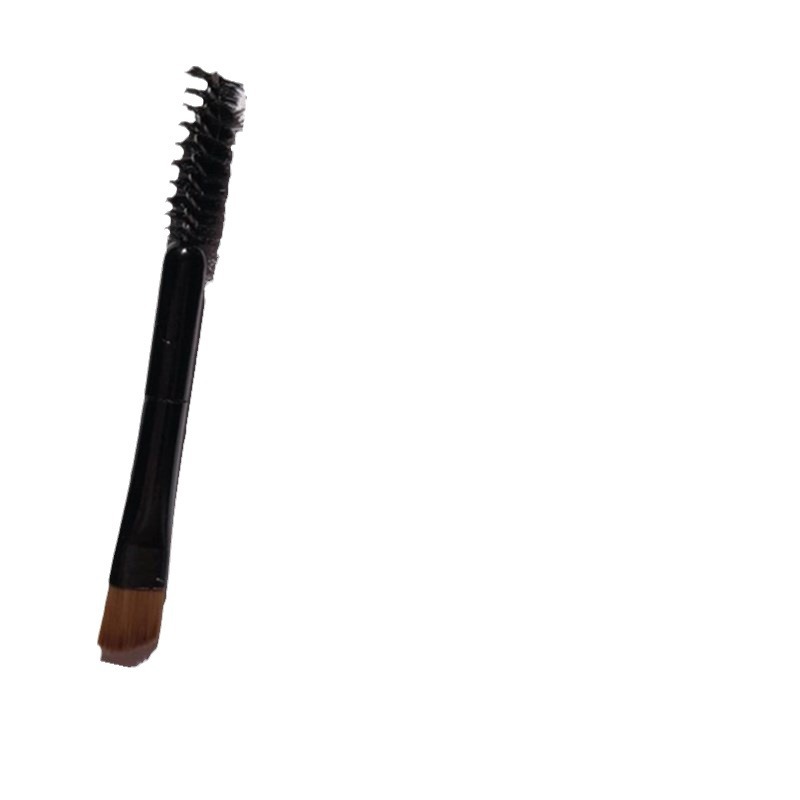 Cepillo de cejas oblicuo de doble cabeza directo de fábrica con rizador de pestañas negro de dos usos cepillo de sombra de ojos cepillo de ojos herramientas de belleza