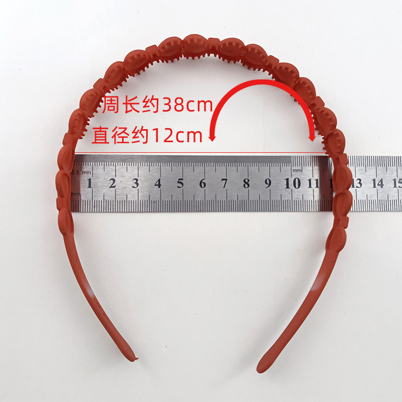 Matte scalloped universal solid color headband with bow for face…