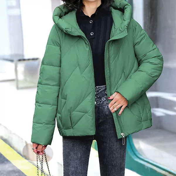 Capacious short winter down jacket, warm jeans, plus size, Korean style