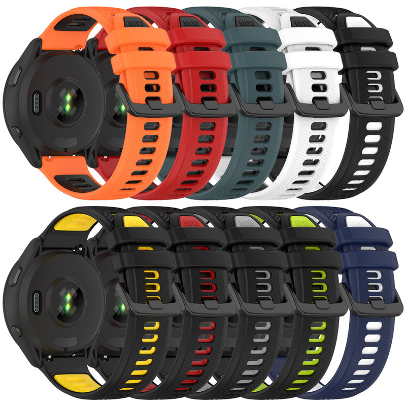 For Jiaming Garmin Watch Two-color Silicone Strap 255/245/265 Venu2plus/3s Wristband