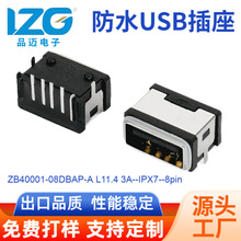 ��ˮUSBĸ������A��8Pin2�_��厧��ˮȦIPX7�����ӿ�3A Դ�^�S��