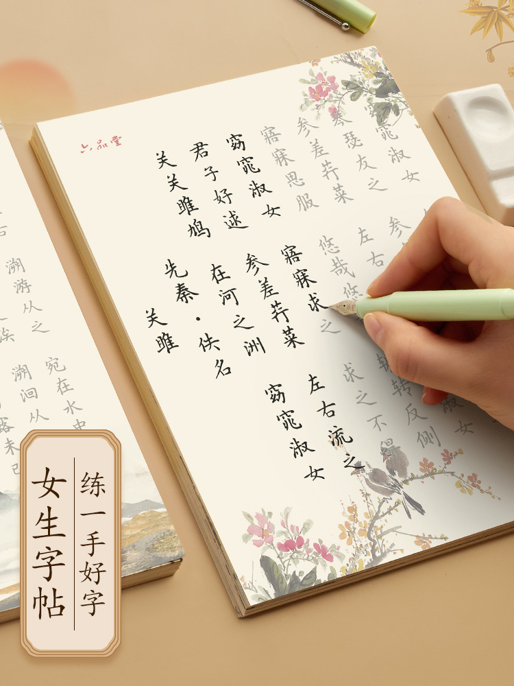 Liupintang regular script copybook hairpin flower small regular script adult boys and girls hard pen calligraphy practice fountain pen copy practice copybook