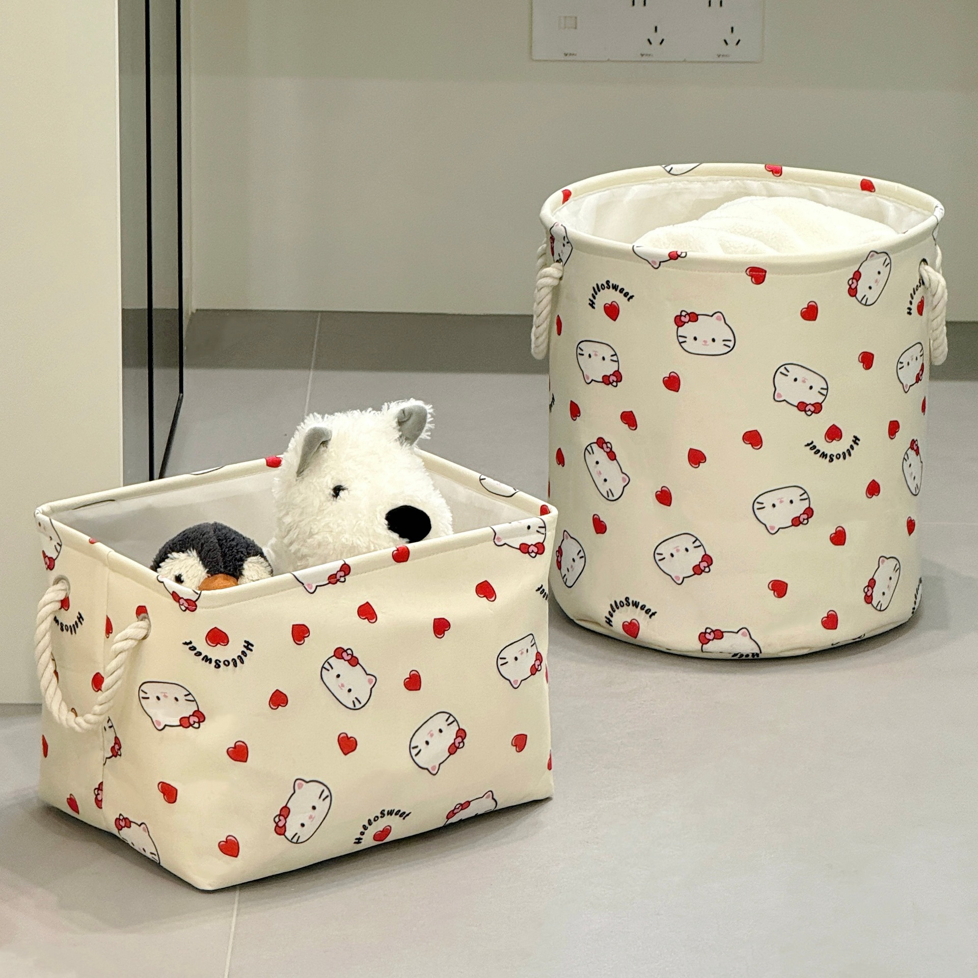 Cesta de ropa sucia plegable doméstica para gatos, cesta de almacenamiento de ropa sucia, baño impermeable, gran capacidad de cesta de ropa sucia