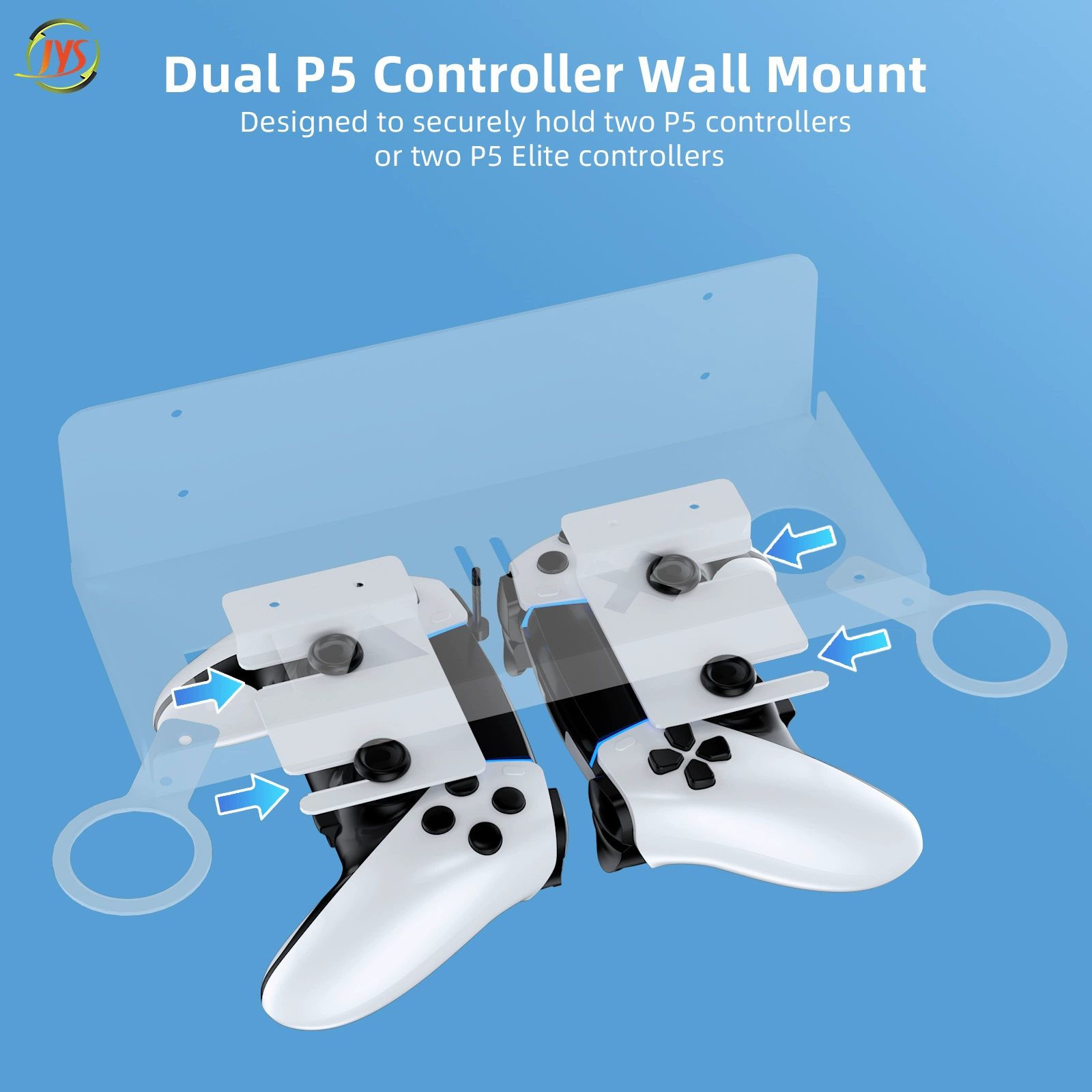 Крепление настенное для PS5/PS5 Slim: держатель гарнитуры и контроллера, модель JYS-P5213