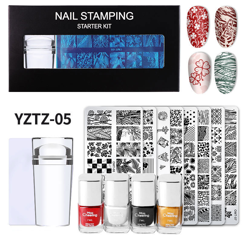 Clearance Cross-Border Stamp Set Stamping Steel Plate Nail Polish No-Paint Nail Art Tools Complete Set Wholesale
