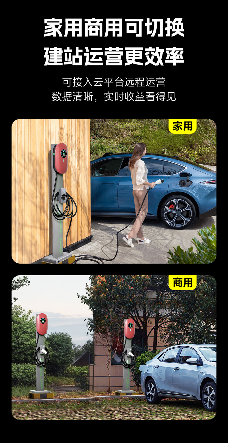 Luzhuchong Home-Use Charging Station 7Kw New Energy Electric Vehicle Commercial Charging Station with Qr Code and Card Payment Universal