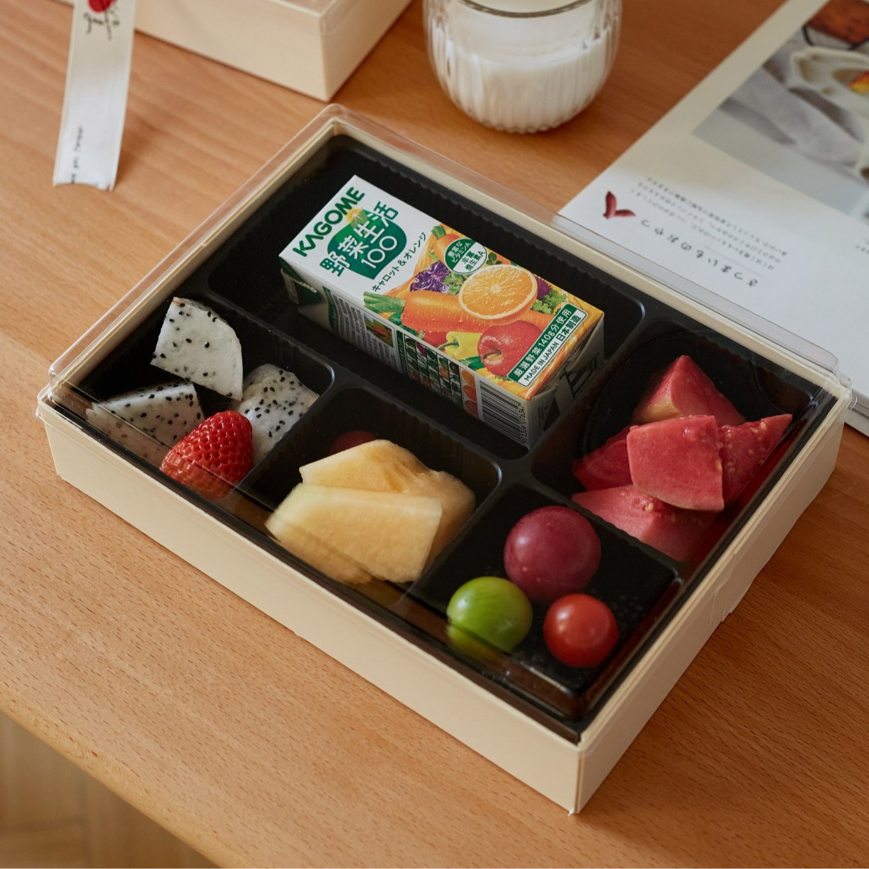 Caja de comida ligera de madera desechable para llevar, caja de embalaje de picnic de estilo japonés de alta calidad de cinco o siete cuadros