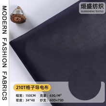 现货 全涤210T格子导电布 高密度涤塔夫低电阻耐磨无尘车间导电布