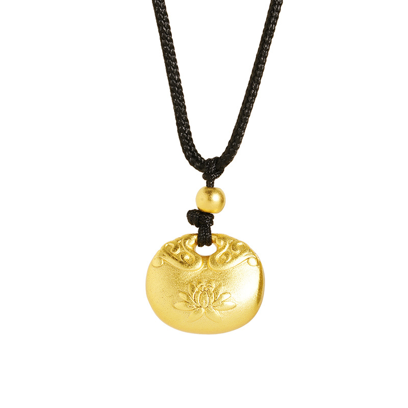 Vietnam arena oro gordito fu collar de loto al por mayor chapado en oro tuo collar de aleación de cobre de las mujeres de la joyería del estilo nacional de suministro directo de fábrica