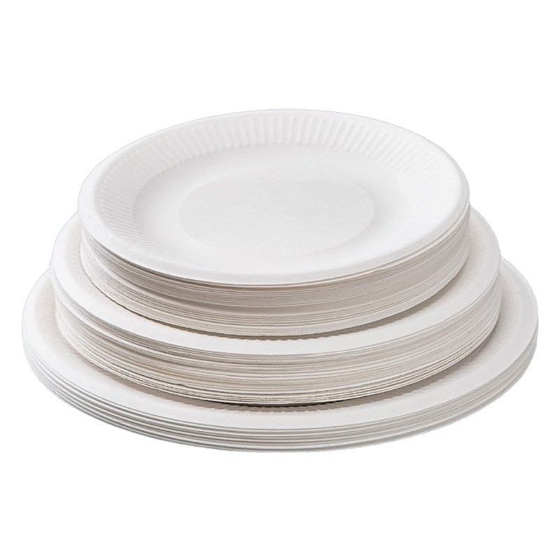 Cross-Border Foreign Trade Disposable Dinner Plates Commercial Picnic Paper Plates Eco-Friendly Biodegradable Dishes for Serving Food Barbecue Square Plates