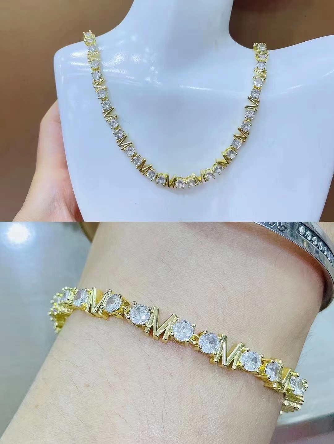 Fashion Letter Copper Inlay Zircon Jewelry Accessories 1 Piece