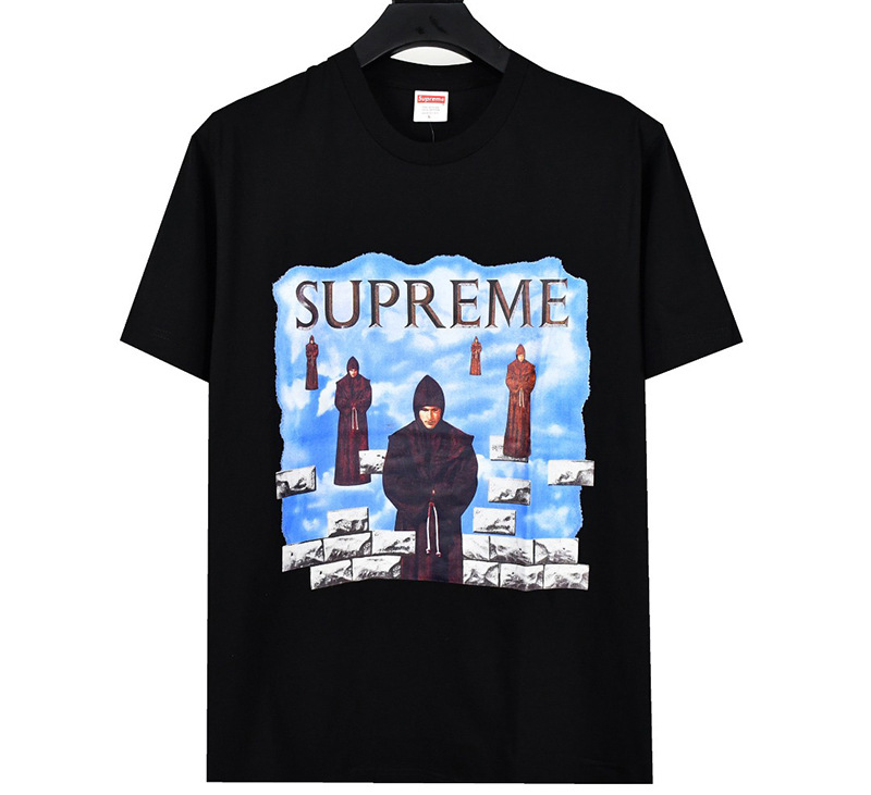 ヘビーウェイトクロスボーダー アメリカンファッション Supreme レタープリント Tシャツ BOX ラウンドネック 半袖 メンズ レディース ゆったり カジュアル Tシャツ 男女兼用