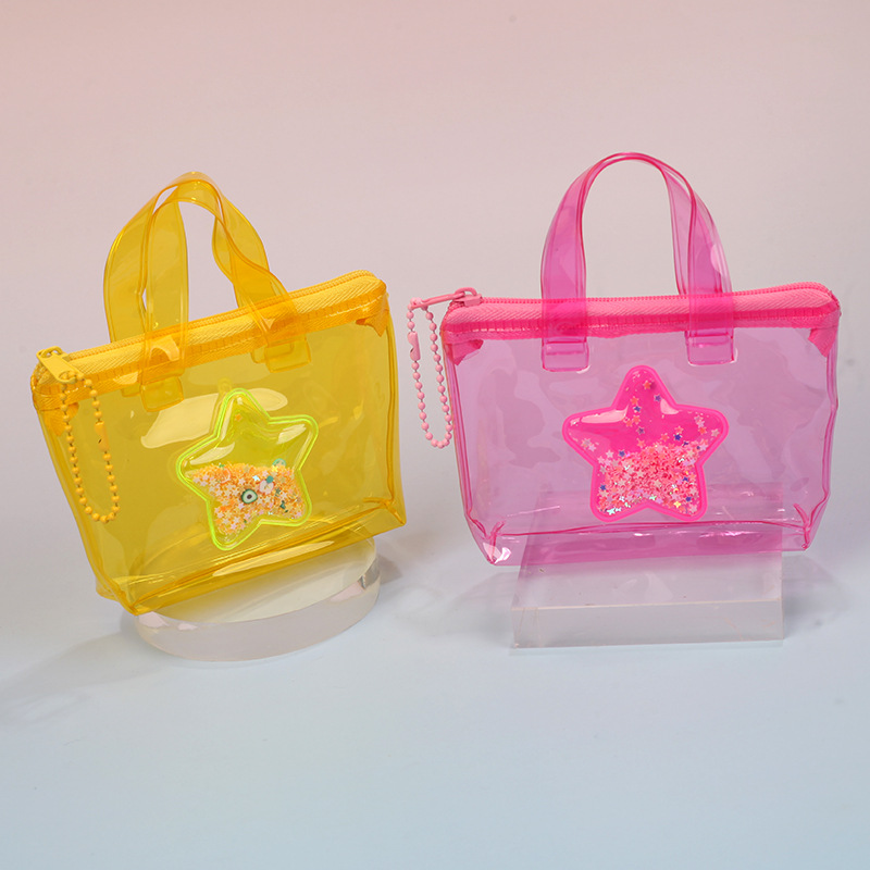 Handbag, Coin Purse Bags Type Daily Occasion Women's Star Solid Color PVC Zipper Coin Purses
