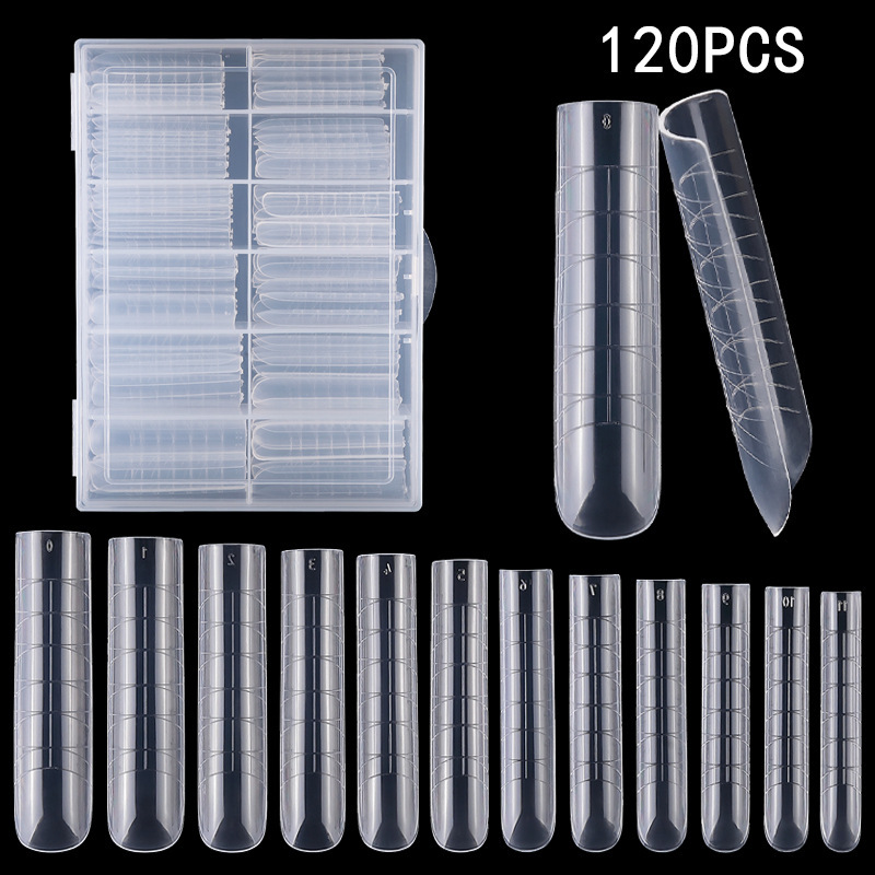 120-Piece Boxed Nail Extension Forms with Scale, No Paper Required, Model Extension Gel Nail Forms, Nail Tips 23 #
