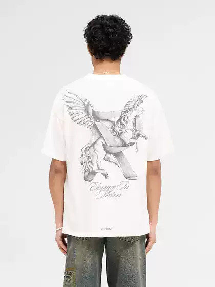 Represent Pegasus R-logo Printed High Street Trendy Brand Vintage Summer All-match Unisex Loose Cotton Short-sleeved T-shirt for Men and Women